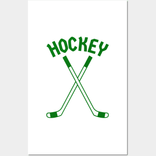 HOCKEY CROSSED STICKS LOGO Posters and Art